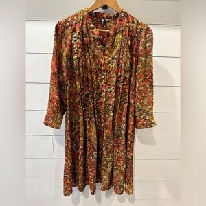 Kut from the Kloth Red and Yellow Patterned Dress- size 8